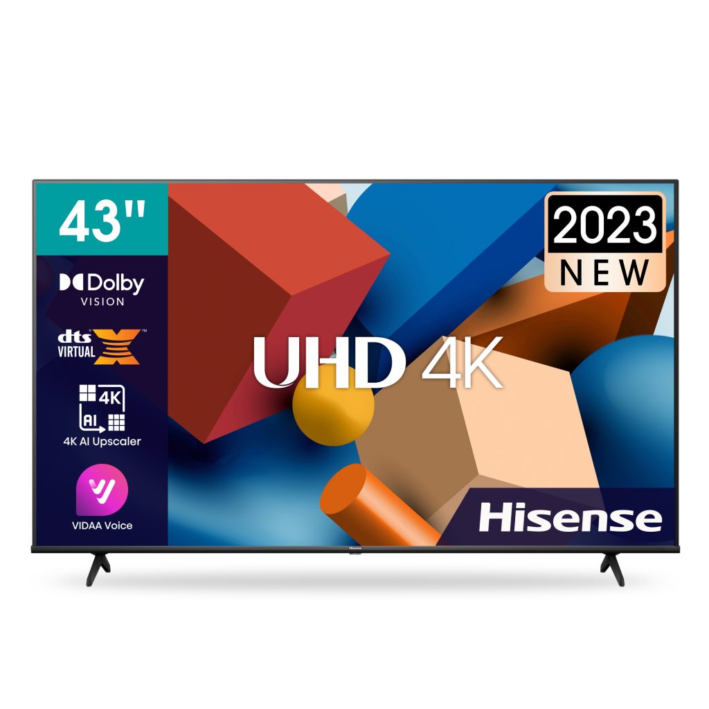 Hisense 43 Inch TV 4K UHD Smart TV, With Dolby Vision HDR, DTS Virtual X,  YouTube, Netflix, Freeview Play & Alexa Built-in, Bluetooth & WiFi Black 